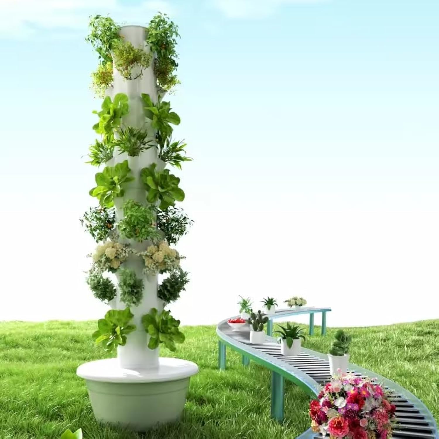 Hydroponic Tower Planter - Wieża do hydroponiki pionowej, wieża aeroponiczna