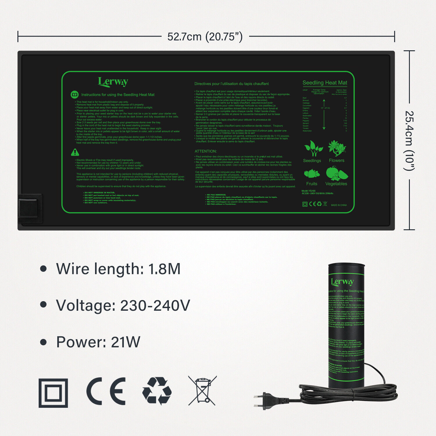 Mata grzewcza LERWAY 21W do sa – Seedling Heat Pad recenzja i cena